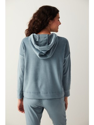 Penti Mavi Soft Velvet Sweatshirt