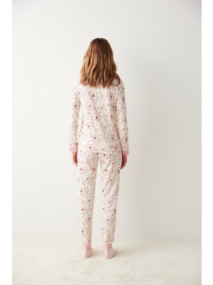 Penti Ecru Galaxy Termal Pantolon Pijama Takımı