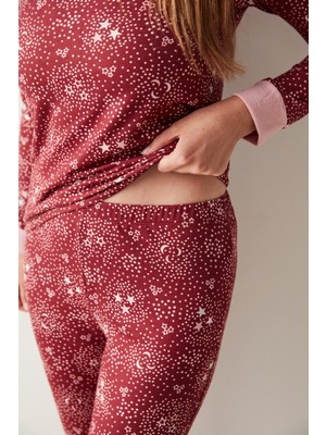 Penti Ay ve Yıldız Desenli Termal Pijama Takımı