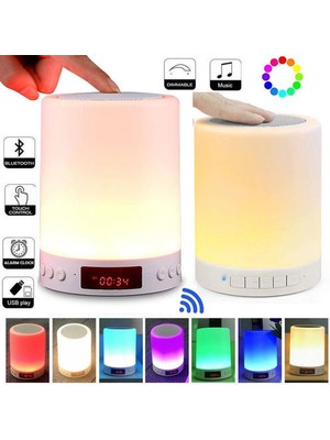 Yeni LED Bluetooth Hoparlör Müzik Akıllı Touch gece Lambası Masa Lambası USB Şarj Edilebilir