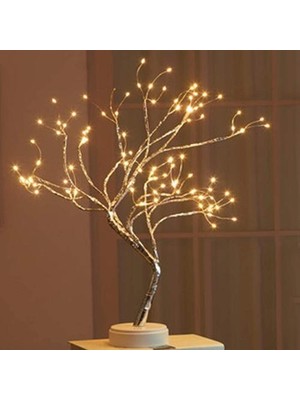 Bakır Tel Işık, LED Dıy Ayarlanabilir Ağaç Şekli Bonsai Tarzı Tasarım Inci Ateş Böceği Gece Lambası 36 Leds / 108 Leds Ev Dekorasyonu Için Mükemmel