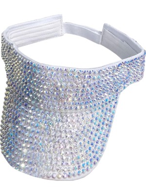 Kristal Pullu Bling Rhinestone Visor Güneş Şapka(Yurt Dışından)