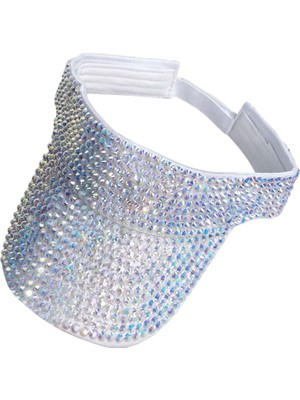 Kristal Pullu Bling Rhinestone Visor Güneş Şapka(Yurt Dışından)