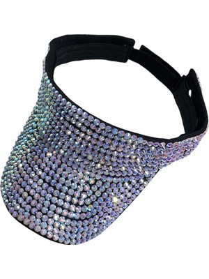 Kristal Pullu Bling Rhinestone Visor Güneş Şapka (Yurt Dışından)