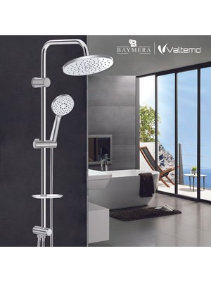 Baymera Nobel Mat Chrome Tepe Duş Seti VLTM-2410