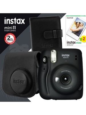Instax Mini 11 Siyah Fotoğraf Makinesi ve Kare Albümlü Seti 11