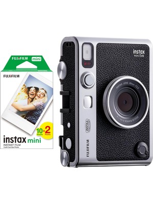 Fujifilm Instax Mini Evo Siyah Fotoğraf Makinası ve 20'li Film Retro Tasarım ile Yüksek Çözünürlük