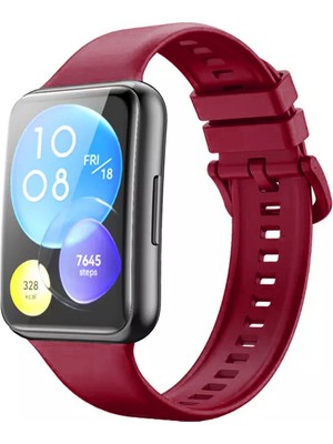 Nezih Case Huawei Watch Fit 2 Uyumlu Spor Jel Silikon Kordon Mürdüm
