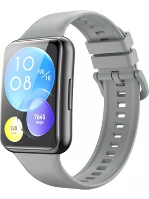 Nezih Case Huawei Watch Fit 2 Uyumlu Spor Jel Silikon Kordon Gri