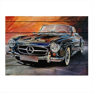 Ahşap Tablo  klasik Mercedes
