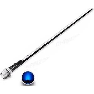 12V LED Şase Tip Mercekli Kablolu 1 Adet Mavi Şeffaf - 20 cm