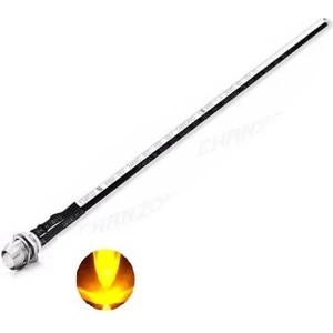 12V LED Şase Tip Mercekli Kablolu 1 Adet Sarı Şeffaf- 20 cm