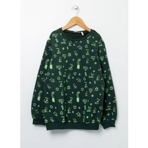 Baskılı Sweatshirt Bisiklet Yaka