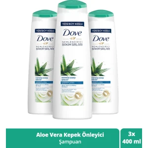 Saç Bakım Şampuanı Kepeğe Karşı Bakım Aloe Vera ve Elma Sirkesi 400 ml X3