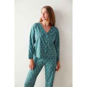 Relax Greeny Lotus Tişört Pantalon Pijama Takımı