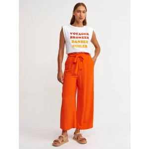 70567 Yüksek Bel Kuşaklı Pantolon-Kırmızı