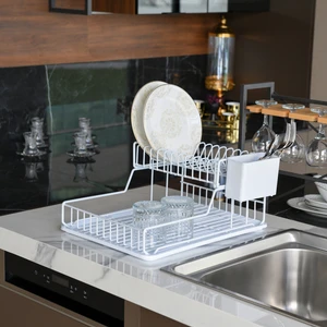 Ömür Boyu Paslanmaz Iki Katlı Tabaklık Bulaşıklık