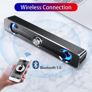 Siyah Bluetooth Ses Bar Tv USB Bilgisayar Hoparlör Ses Bar Bilgisayar Hoparlörler Için Uygun Dizüstü Masaüstü Subwoofer Bilgisayar Hoparlörler(Yurt Dışından)