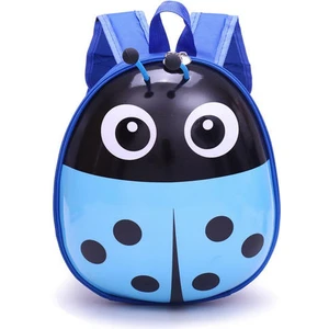 Sevimli Karikatür Yedi Yıldızlı Uğur Böcek Çocuk Sırt Çantası Okul Çantası Yumurta Çantası Ilkokul Anaokulu Sert Kabuk Çanta (Mavi)