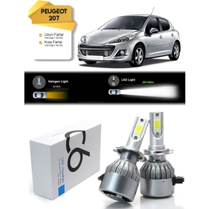 Peugeot 207 Uzun Far  Kısa Far Led Xenon Şimşek Etkili
