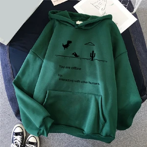 Uzun Kollu Sweatshirt Baskılı Bol Büyük Beden T-Shirt Günlük Kadın Üstleri (Yurt Dışından)