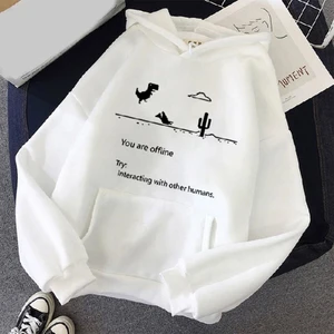 Uzun Kollu Sweatshirt Baskılı Bol Büyük Beden T-Shirt Günlük Kadın Üstleri (Yurt Dışından)