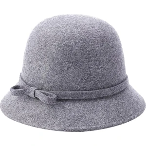 Bayan Yün Keçe Cloche Melon Şapka(Yurt Dışından)