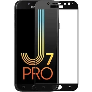 Samsung Galaxy J7 Pro J730 Için Kenarı Kırılmaya Dayanıklı 5d Cam Ekran Koruyucu Siyah