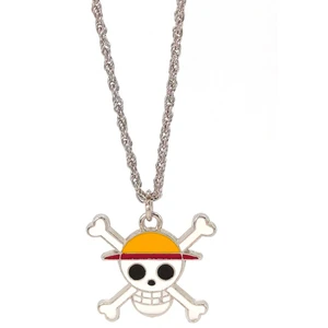 One Piece Kolye Kurukafa Korsan Luffy Anime Kolye Burgu Zincir