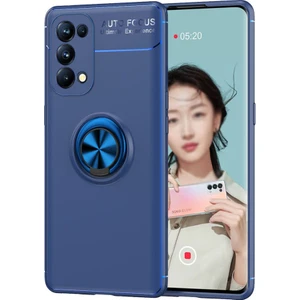 Oppo Reno 5 Pro Kılıf Yüzüklü Manyetik Ravel Silikon