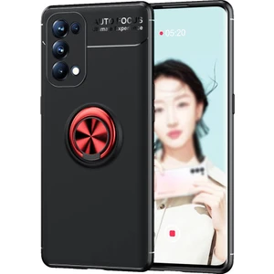 Oppo Reno 5 Pro Kılıf Yüzüklü Manyetik Ravel Silikon