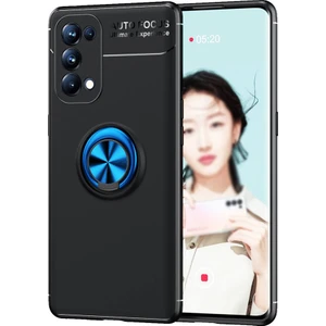 Oppo Reno 5 Kılıf Yüzüklü Manyetik Ravel Silikon