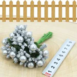 Süsle Bebek ve Parti Yapay Çiçek, 12 Adetli Tomurcuk Cipso Demeti -  10 Cm, Gümüş
