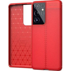 Samsung Galaxy S21 Ultra Kılıf Deri Desenli Lux Niss Silikon