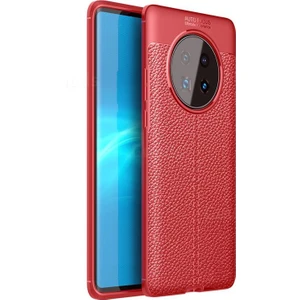 Huawei Mate 40 Pro Kılıf Deri Desenli Lux Niss Silikon