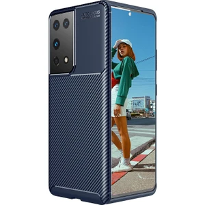 Samsung Galaxy S21 Ultra Kılıf Karbon Desenli Lux Negro Silikon