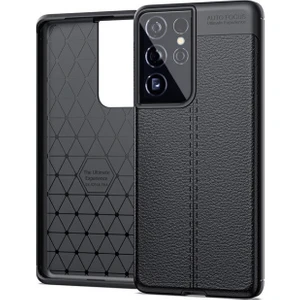 Samsung Galaxy S21 Ultra Kılıf Deri Desenli Lux Niss Silikon