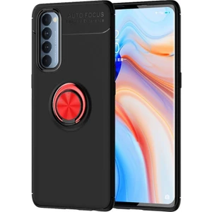 Oppo Reno 4 Pro Kılıf Yüzüklü Manyetik Ravel Silikon