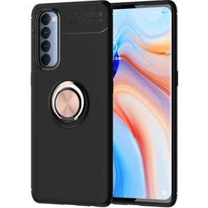 Oppo Reno 4 Pro Kılıf Yüzüklü Manyetik Ravel Silikon