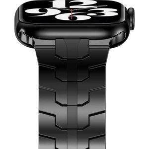 Apple Watch 8 45 mm Uyumlu Metal Kordon Premium Paslanmaz Çelik Kayış Şık & Agresif Tasarım