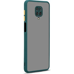 Xiaomi Redmi Note 9 Pro Kılıf Renkli Kenarlı Kamera Korumalı Buzlu Hux Kapak