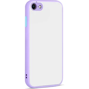Apple iPhone 8 Kılıf Renkli Kenarlı Kamera Korumalı Buzlu Hux Kapak
