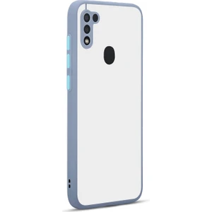 Samsung Galaxy M11 Kılıf Renkli Kenarlı Kamera Korumalı Buzlu Hux Kapak