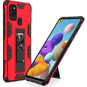 Samsung Galaxy A21S Kılıf Sürgülü Kızaklı Standlı Volve Kapak