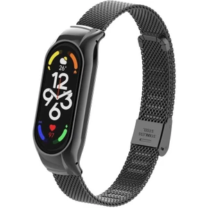 Case 4U Xiaomi Mi Band 7 Metal Hasır Milano Loop Kordon KRD-06 Siyah