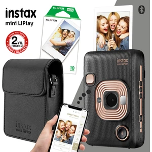 Instax Mini Liplay Hybrid Elegant Black Fotoğraf Makinesi Çantalı Seti 3
