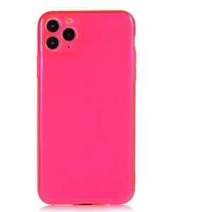 Apple iPhone 11 Pro Max Kılıf Renkli Fosforlu Mun Silikon