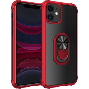 Apple iPhone 11 Kılıf Silikon Kenarlı Renkli Yüzüklü Manyetik Mola Kapak