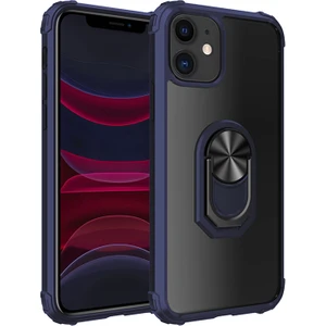 Apple iPhone 11 Kılıf Silikon Kenarlı Renkli Yüzüklü Manyetik Mola Kapak