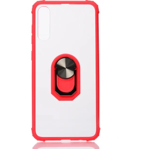 Samsung Galaxy A50S Kılıf Silikon Kenarlı Renkli Yüzüklü Manyetik Mola Kapak